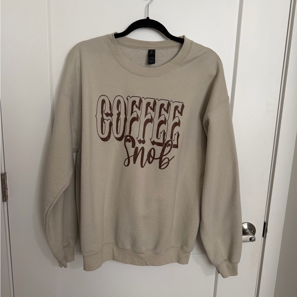 Casual Cream 'Coffee Snob' Sweater Large